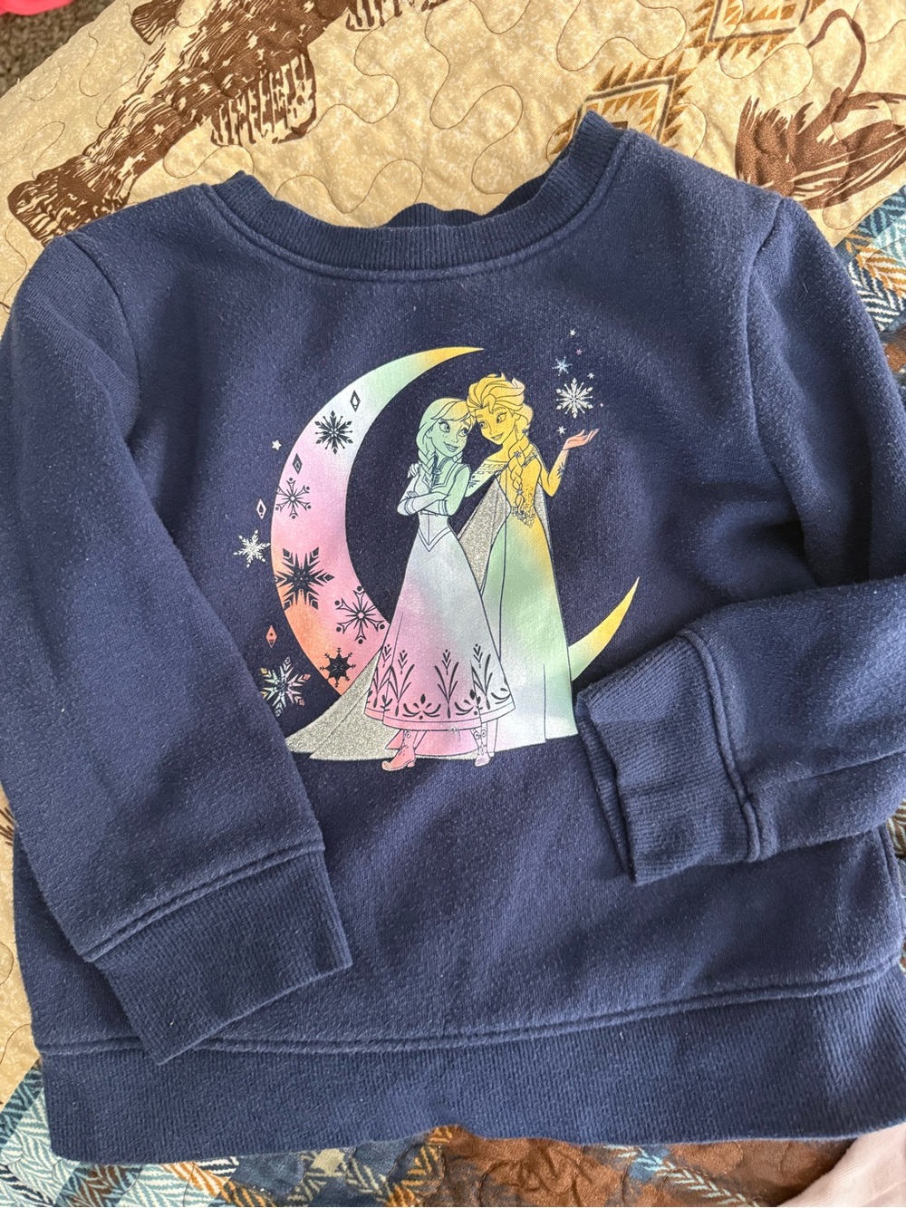 Disney Navy Blue Frozen Sisters Graphic Sweatshirt